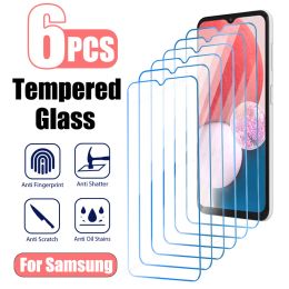 6PCS Tempered Glass For Samsung Galaxy A14 A13 A54 A53 A34 A33 A73 A52S A22 S21 20FE 5G Screen Protector for Samsung A52 A72 S22