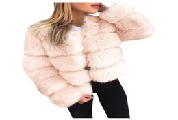 Women Jacket Women Winter Faux Fur Coat Winter Long Sleeve Thick Warm Fleece Jacket Outwear 402488877