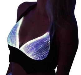New Design Professional Womens Led Light 7 Different Colours Rave Party Bra Luminous Underwear