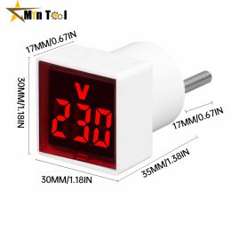 AC230V LED Digital Display Voltmeter Indicator Voltage Metre Light/Pilot Lamp EU Plug Electrician Tool