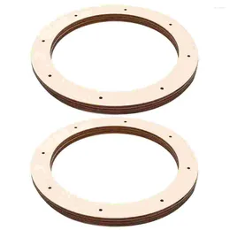 Frames 2Pcs Wood Circle Wreath Home Rings Floral For Festival