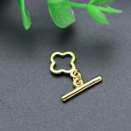 Jewellery Making Supplies High Quality Colour Remain Silver Gold Plated Clover OT Clasp Connector for DIY Jeweley