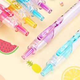 Fruit Flavored Retractable Ball Pen 0.38 MM Blue Ink Ballpoint Pens For Writing Refills Office Accessories Learning Stationeries