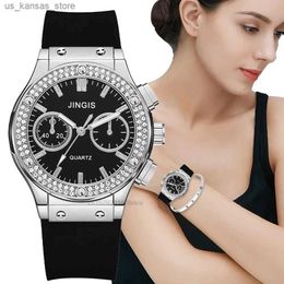 Wristwatches Fashion 2023 Rubber Women es Luxurious Brand Casual Diamond Female Quartz Wristes Simple Sport Clock Relogio Feminino240409