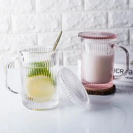 Mugs 350ml Glass Cup With Transparent Bubble Tea Juice Beer Coke Can Milk Mocha Cups Breakfast Mug Drinkware Cover