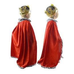 Adult Kids King Emperor Halloween Costume Red Cloak King Prince Robe Crown Children Birthday Party Cosplay Props Accessory