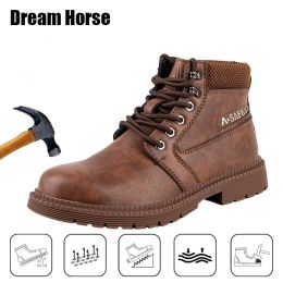 Boots Dream Horse Breathable Antipenetration Labor Protection Shoes Hightop Safety Sneakers Nonslip Steel Toe Protective Work Boots