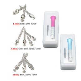 10Pcs Titanium Alloy Dental Micro Implants Self Drilling Orthodontic Mini Anchora Pin Screw Screwdriver Hexagonal Wrench Handle