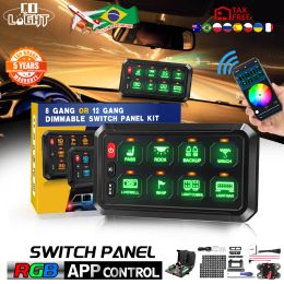 COLIGHT 8 Gang Switch Panel Universal Circuit Control Relay System Automatic Dimmable LED On-Off Switch Pod Touch Control Panel