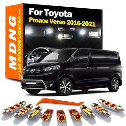 MDNG 15Pcs Canbus LED Interior Dome Map Trunk Light Kit For Toyota Proace Verso 2016 2017 2018 2019 2020 2021 Car Led Bulbs