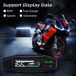 Newest Universal 12000 RPM Motorcycle Speedometer Oil Gauge Tachometer Digital Metres Instrument Cluster Turn Signal Light