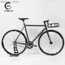 Bikes PIZZ- Fixed Gear Bike 700C Track Sing Speed Racing Bicyc with Flat Spokes Wheelset Aluminum Fixie Frame 52.5cm 55cm L48