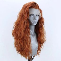 Synthetic Lace Front Wig Heat Resistant Ginger Hair Synthetic Wigs for Women Body Wave Lace Wigs Cosplay Wig Natural Hairline