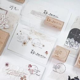 Vintage Jennyyuanzi Window Rose Wooden Rubber Stamp for DIY Scrapbooking Photo Album Card Making