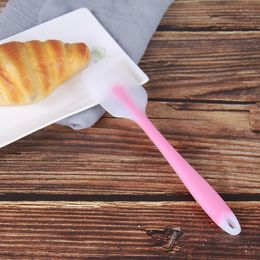 2 Size S/L Cream Scraper Integrated High Temperature Cake Cream Silicone Scraper Translucent Head Spatula Baking Tool Cake Tool