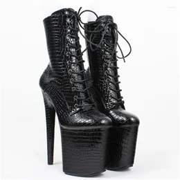 Dance Shoes Fashion Sexy Knight Woman Black 8 Inch High Heel Ankle Women's Autumn/Winter 20cm Model Pole