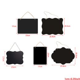 Double Sided Hanging Chalkboard Signs Small Memo Message Sign Erasable Message Board Blackboard Sign for Wedding Bakery