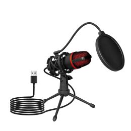Microphones USB Microphone Condenser Mic Depusheng BX9S Wire Gaming Microphones RGB AntiSpray for Podcast Recording Studio Streaming PC