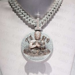 Factory Initial PendIced Out Rock Jewellery Gold Plated VVS Diamonds Cuban Chain 3D Custom Name Hip Hop Letter Pendant