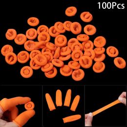 100PCS Reusable Finger Cover Natural Rubber Gloves Non-Slip Anti-Static Latex Finger Cots Fingertips Protector Gloves Nail Tools