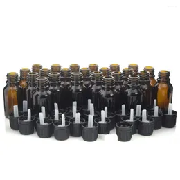 Storage Bottles 24pcs 15ml Empty Amber Glass Essential Oil With Orifice Reducer Euro Dropper Tamper Evident Cap For Perfume