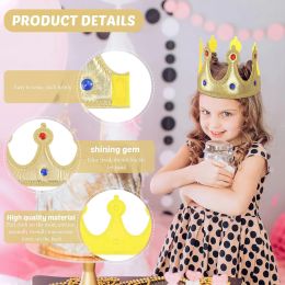 4pcs Kids Party King Golden Crown for Birthday Crown King Crown Hat Golden Costume for Baby Shower Party Photo Props Accessory