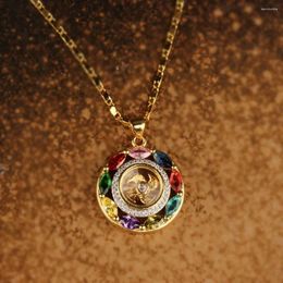 Pendant Necklaces Lucky Windmill Necklace Cute Shiny Vintage Cubic Zirconia Decor Jewelry Stylish Alloy Clavicle Chain Thailand