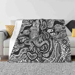 Blankets Gugar Bloodlines Trend Style Funny Fashion Soft Throw Blanket Aboriginal Indigenous Native Goanna