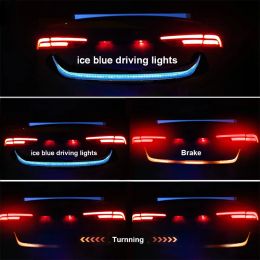 1.2m Car Rear Trunk LED Light Strip Light Car Tailgate Atomosphere Light Strip Trim Flowing Light Ice Blue RGB Lights Lamp