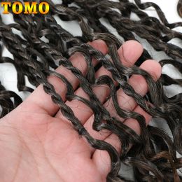 TOMO Senegalese Twist Crochet Hair Curly Ends Synthetic Crochet Braids for Women Ombre Pre-looped Braiding Hair Extensions