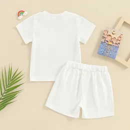 Clothing Sets Toddler Baby Boy Girl Summer Outfits Cotton Short Sleeve Solid T-shirt Top Casual Shorts Neutral Spring Clothes