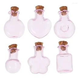 Storage Bottles 6pcs Mini Glass With Cork Wishing Vials Cute