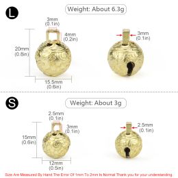 5pcs Brass Small Bells Star Bell Keychain Paracord Beads Key Ring DIY Accessories