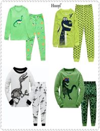 Dinosaur Baby Boys Pyjamas Suit Cartoon Dino Children Sleepwear Clothes Sets Long Sleeve Tee Shirts Trousers Kids Pijamas Soft 2106545103