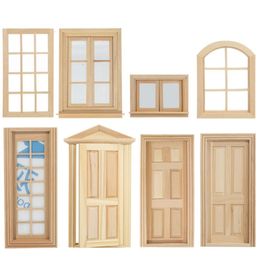 Dollhouse Mini doors and windows can be painted and Coloured with plain materials