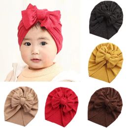 Knot Bow Baby Headbands Toddler Headwraps Flower Baby Girl Turban Hat Elastic Beanies Cap Newborn Infant Bonnet Hair Accessories