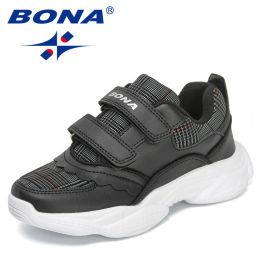 Sneakers BONA 2022 New Designers Lightweight Breathable Mesh Sports Shoes Running Tennis Shoes Boys Girls Fashion Athletic Casual Shoes