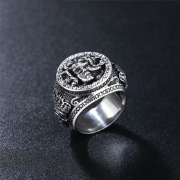 Nordic Mythology Medusa Snake Ring Men 14K Gold Punk Street Snake Hair Medusa Ring For Men Fashion Jewellery Gifts