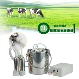 Accessories Automatic 5L Cow Milking Machine Milker Electric Pulsating for Farm Goats Sheep Vacuum Pump Bucket Farm Breeding Equipments