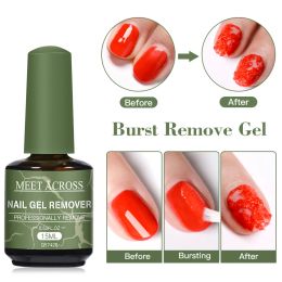 MEET ACROSS 15ml Magic Fast Nail Gel Polish Remover Clean UV Soak Off Semi Permanent Varnish Nail Art Removal Tools Manicure