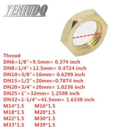 Brass Hex Lock Nuts Pipe Fitting M10 M12 1/8" 1/4" 3/8" 1/2" 3/4" 1" BSP Female Thread Hexagonal shank cap