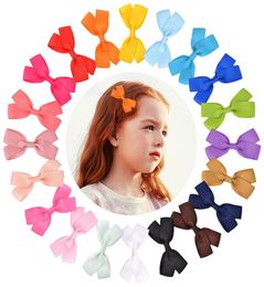 20 Colours 32 Inch Cute Ribbed Ribbon Hair Bows with Clip Baby Girl Hair pin Boutique Hair Accessories Party Gifts M23464867293