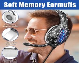 Gaming Headphones with Microphone for PC Xbox PS45 Controller Noise Cancelling Headset Colour LED Flashlight Bass Surround Laptop 7894859