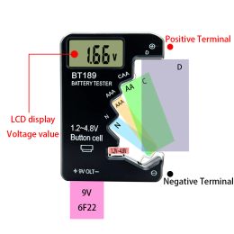 BT-189 AA/AAA/C/D/9V/1.5V Battery Capacity Tester Battery Tester BT189 LCD Display Universal Cheque Battery Tester