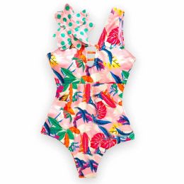 2023 New Sexy Ruffle Print Floral One Piece Strappy Slimming Swimwear Women Swimsuit Bathing Suit Beach Wear Monkini Summer