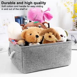 Linen Storage Basket Folding Home Supplies Sundries Sorting Basket With Handle Desktop Organizer for Socks Baby Toys Storage