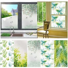 Window Stickers PVC Electrostatic Glass Paste Glue Free Sticker Privacy Stained Removable Colour Bathroom