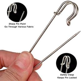 20pcs Metal Large Safety Pins Brooch Base Hook for For DIY Lock Jewelry Blankets Clothes Craft Making Accessory Supply Materials