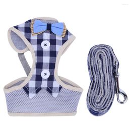 Dog Collars Breathable Cat Harness Pet Leash Rope Polyester Vest- Chest Strap For Kitten