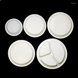Disposable Dinnerware Home: Tableplate Plate Destarchable Eco-Friendly Dinner Cake Thickened Barbecue Paper Stir-Fr